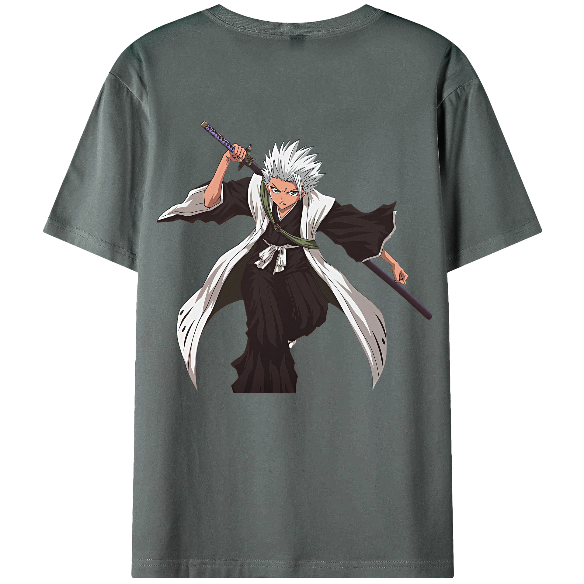 （画像用） ブリーチ 日番谷冬獅郎（ひつがや とうしろう） BLEACH Hitsugaya Toushirou 綿100％半袖Tシャツ（背面プリント）